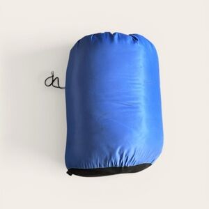 🌲 🏕️ Blue and Black Plaid Sleeping Bag 🏕️ 🌲